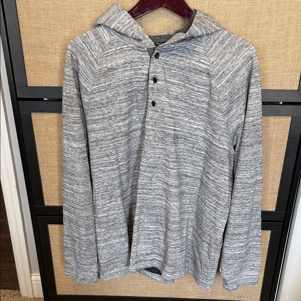 Marc Anthony Heathered Gray Hooded Sweatshirt